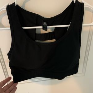 Ladderback black sports bra